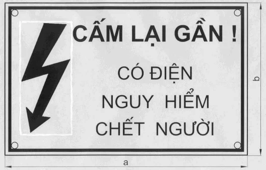 Biển báo an toàn điện: Cấm lại gần có điện nguy hiểm 02