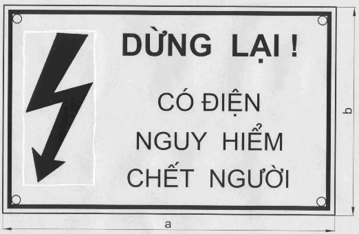 Biển báo an toàn điện: Dừng lại có điện nguy hiểm