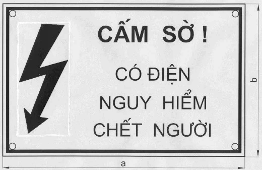 Biển báo an toàn điện: cấm sờ có điện nguy hiểm chết người